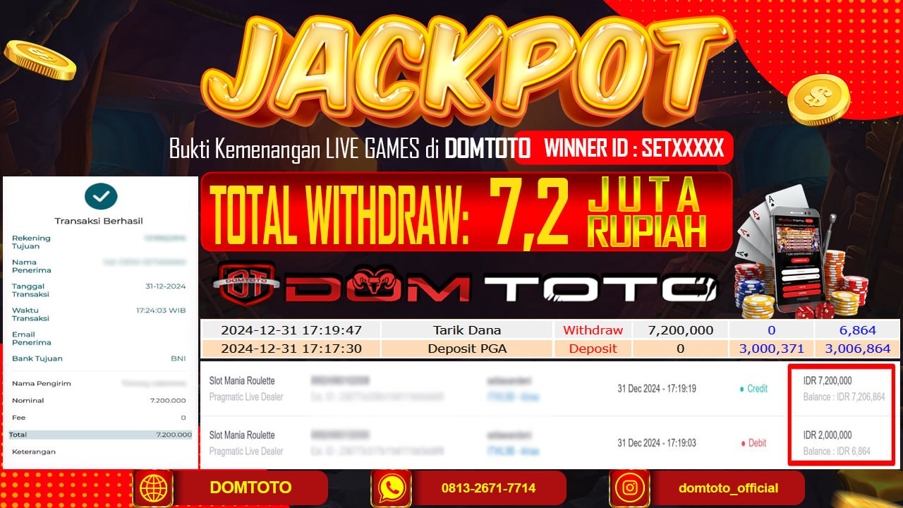 JACKPOT LIVE GAME SLOT MANIA ROULETTE 31 DESEMBER 2024
